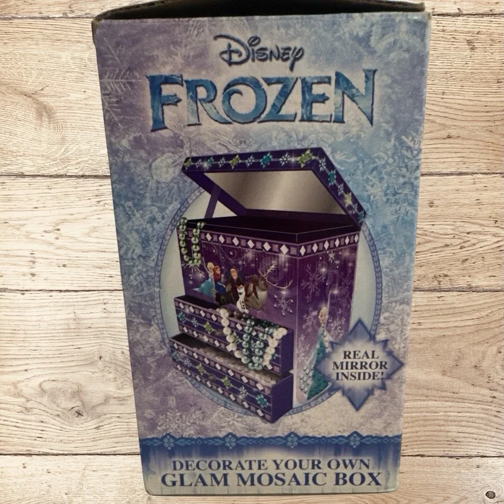 Disney Frozen Glam Mosaic Box Decorate Your Own Ages 6+ Purple Open Box